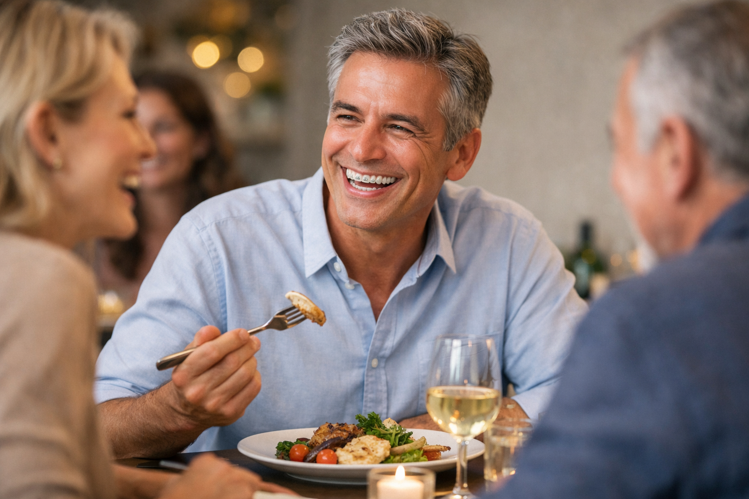 Do dental implants feel like real teeth when eating steak or hard foods?