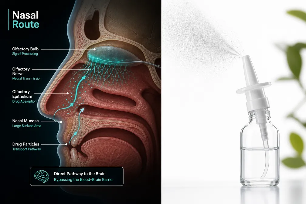 Nasal Delivery Pathway and Bioavailability Considerations for Klow Blend Peptide Nasal Spray