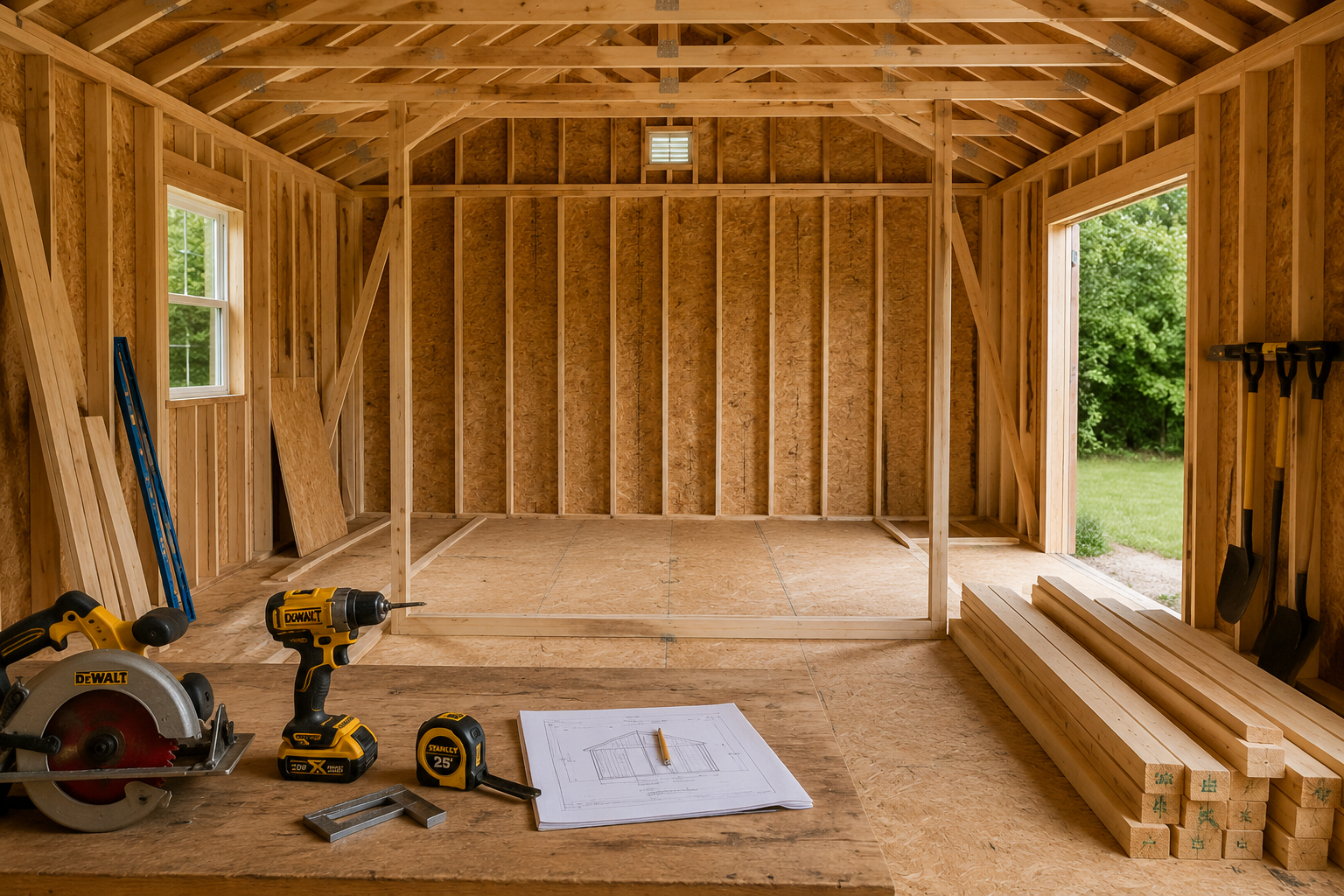 Materials and Construction: Building Your Wooden Zero Turn Mower Shed