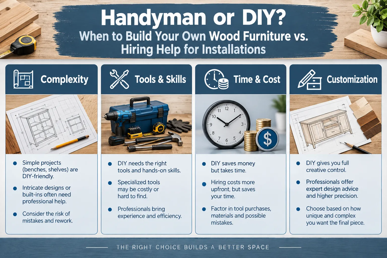 Handyman or DIY? Assessing Your Capabilities for Wood Furniture Projects
