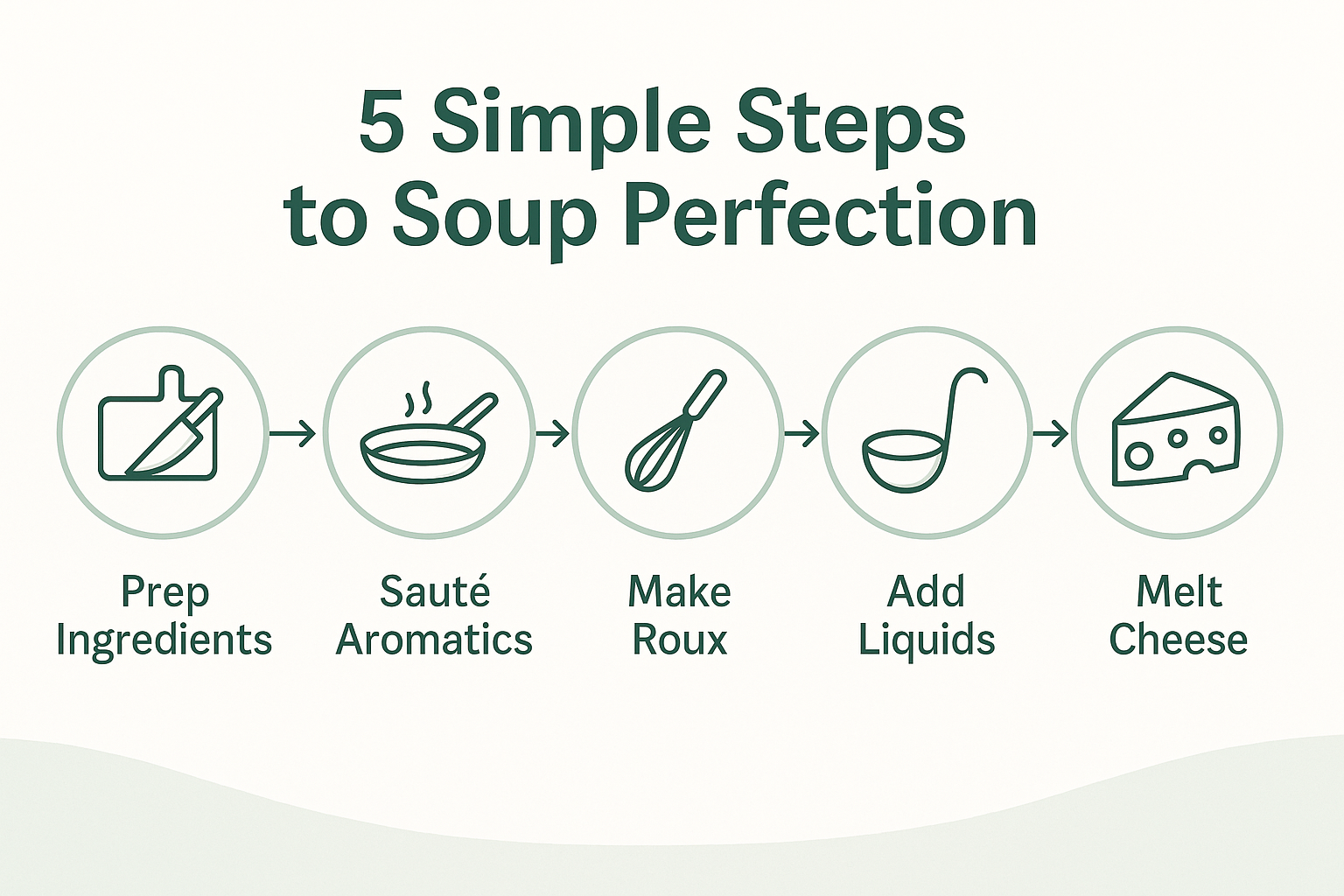 Professional landscape infographic (1536x1024) for section "Step-by-Step Guide". Type: Process flowchart. Clean white background with soft g