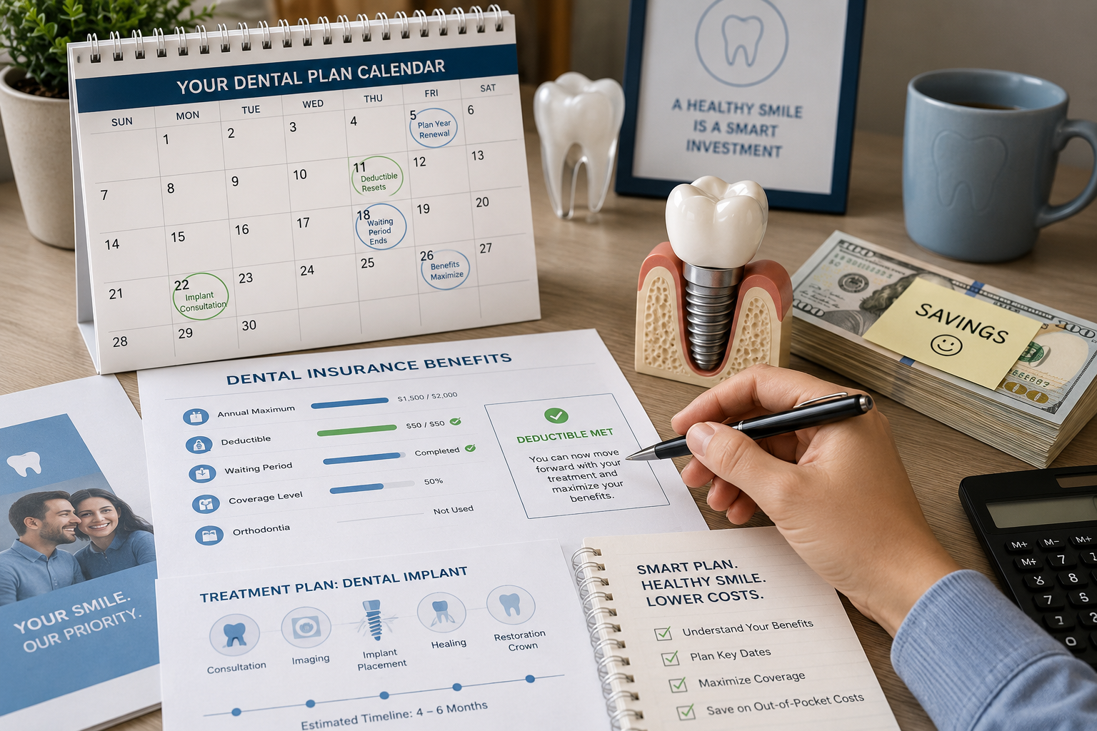 () image depicting various financial documents and a calendar with key dates highlighted, symbolizing the strategic planning