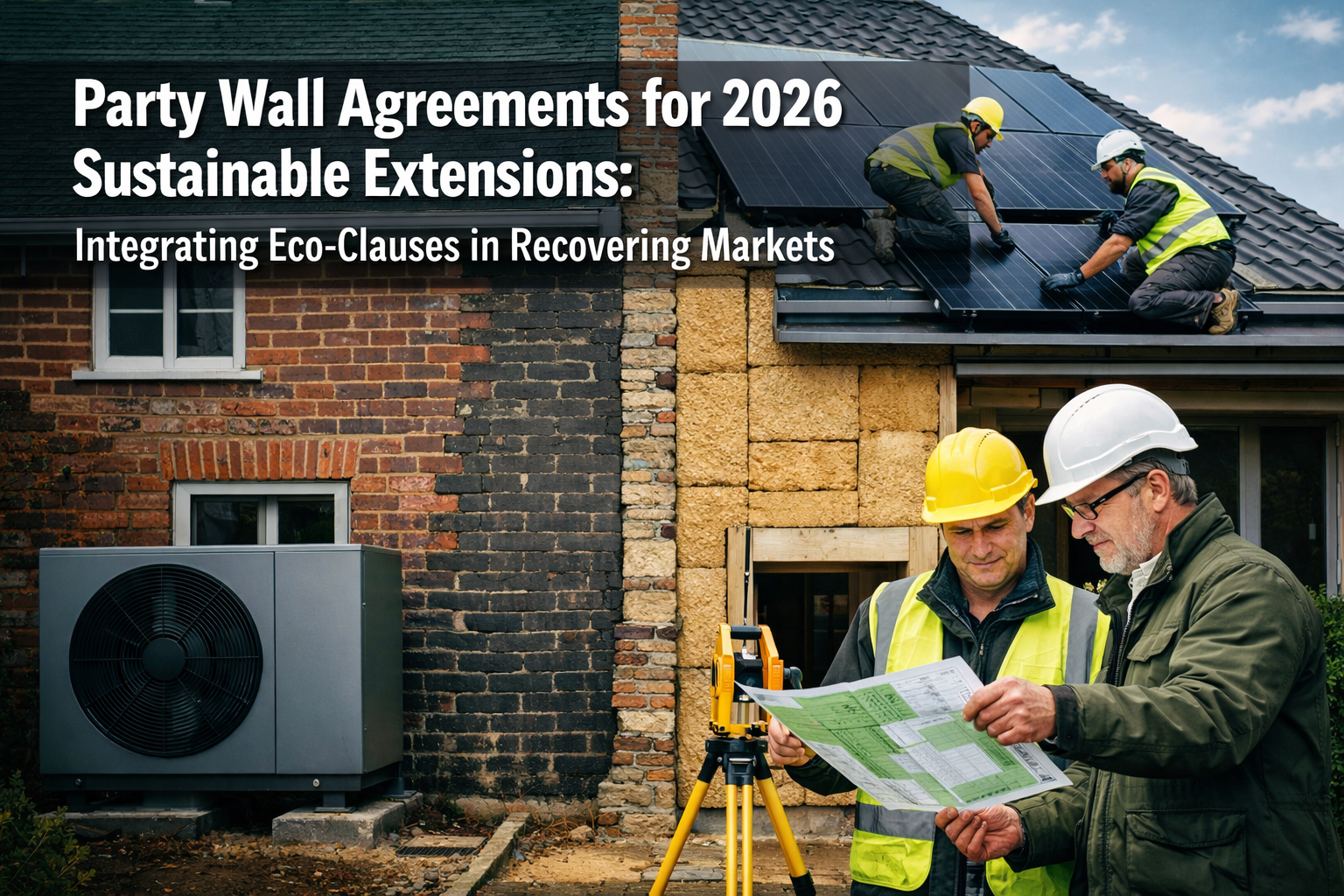 Professional () editorial hero image featuring 'Party Wall Agreements for 2026 Sustainable Extensions: Integrating