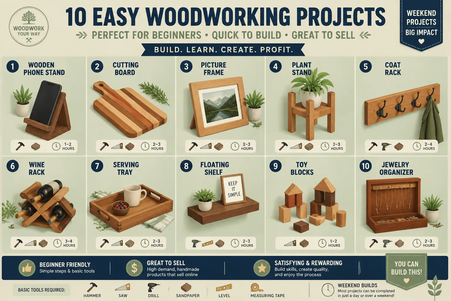 10 Beginner-Friendly Woodworking Projects to Sell Online