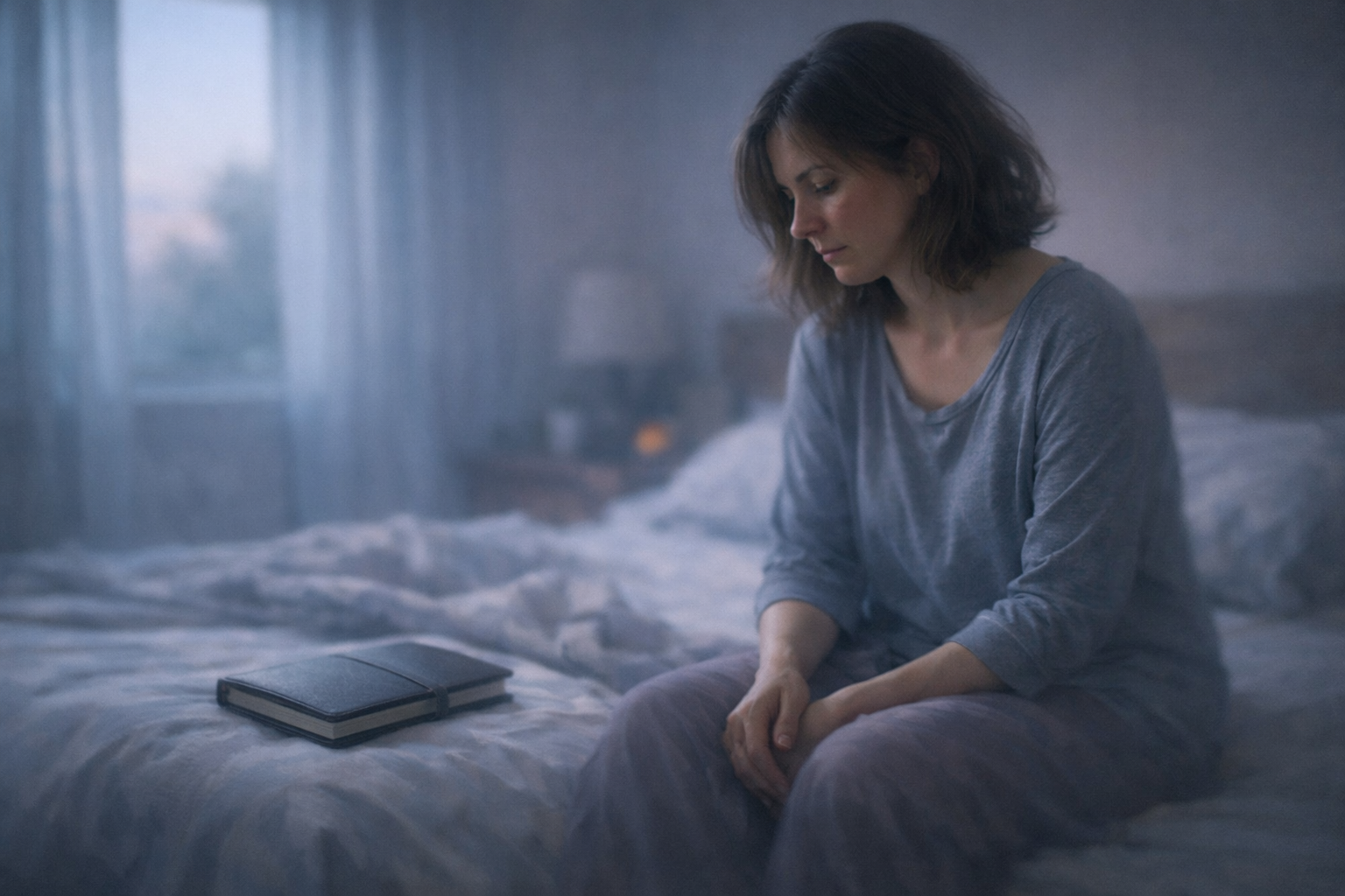 Photo realistic style. Landscape format (1536x1024) image illustrating the concept of anticipatory fatigue for highly sensitive individuals.