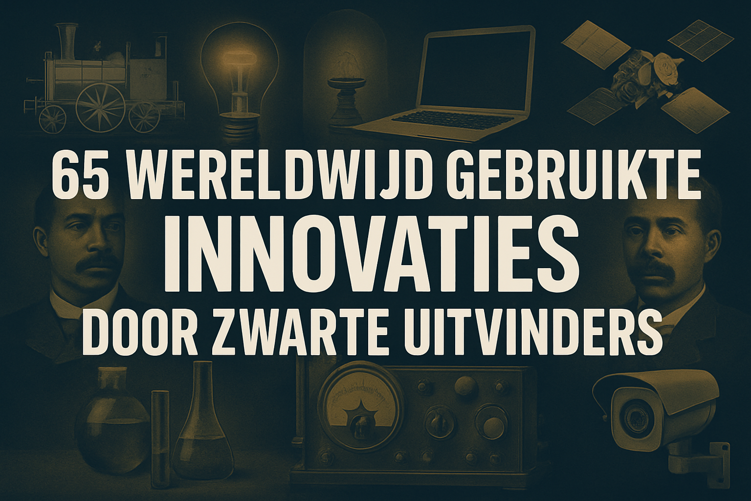 65 Wereldwijd Gebruikte Innovaties door Zwarte Uitvinders 3 Professional landscape hero image (1536x1024) featuring bold text overlay '65 Wereldwijd Gebruikte Innovaties door Zwarte Uitvinders' in ext