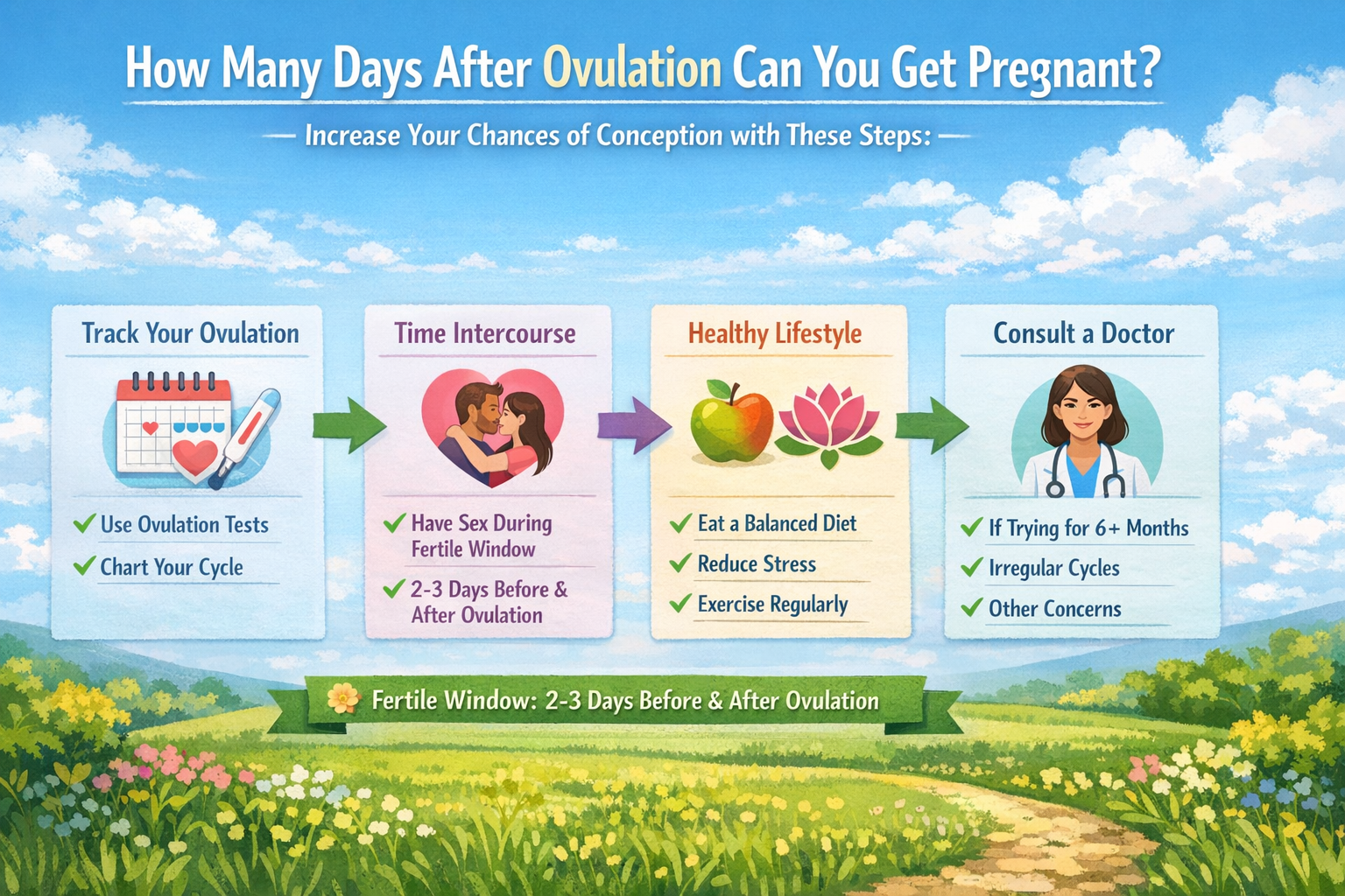 A clear and concise checklist or flow chart landscape image () outlining actionable steps for maximizing chances of