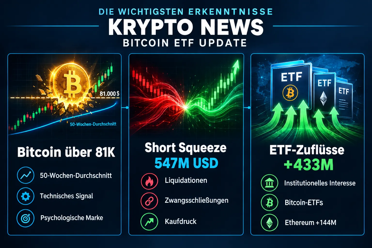 Bitcoin ETF Update: Bitcoin über 81.000 US-Dollar Krypto News