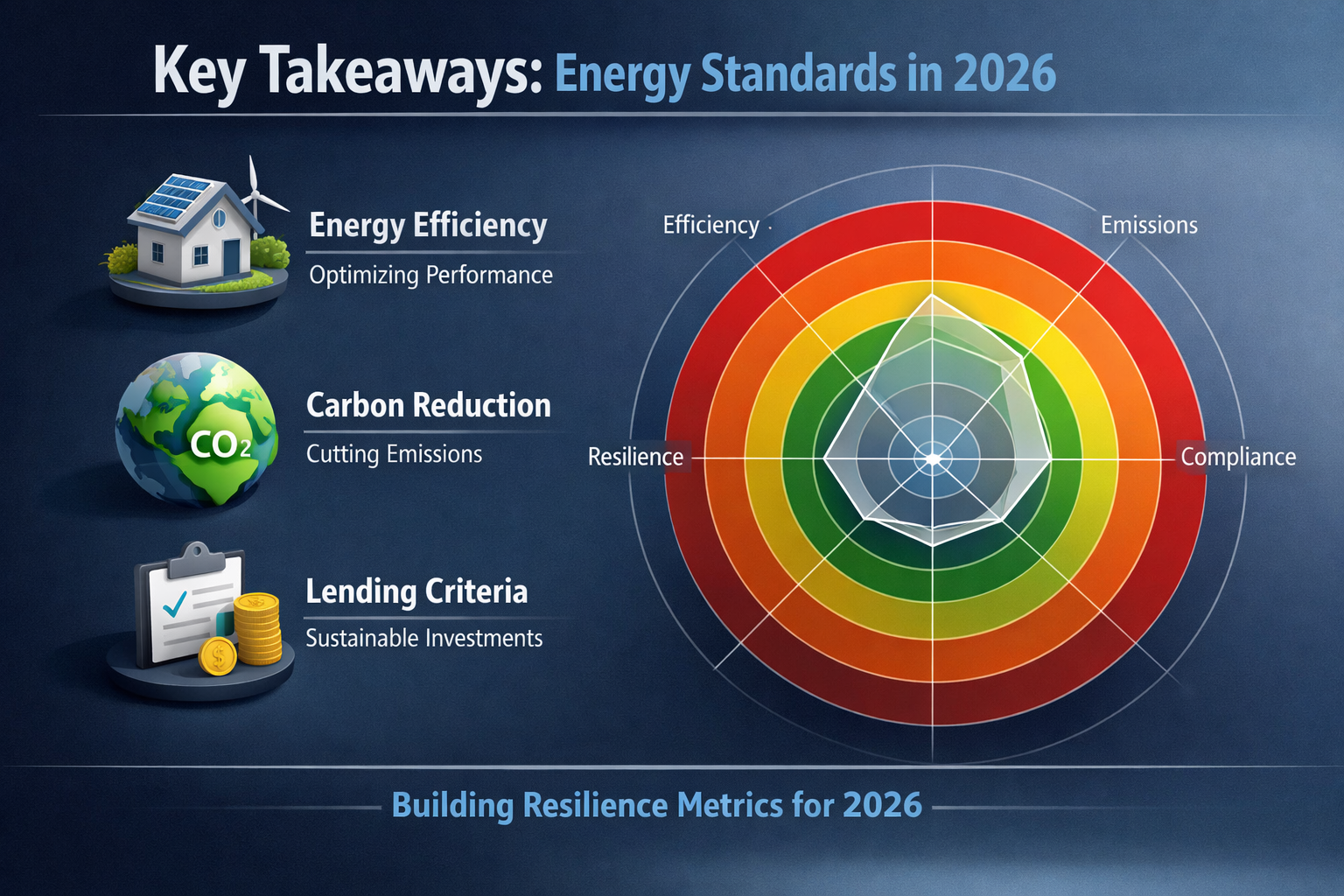 Sleek, featuring a progressive radar chart with multiple concentric rings representing building resilience metrics,