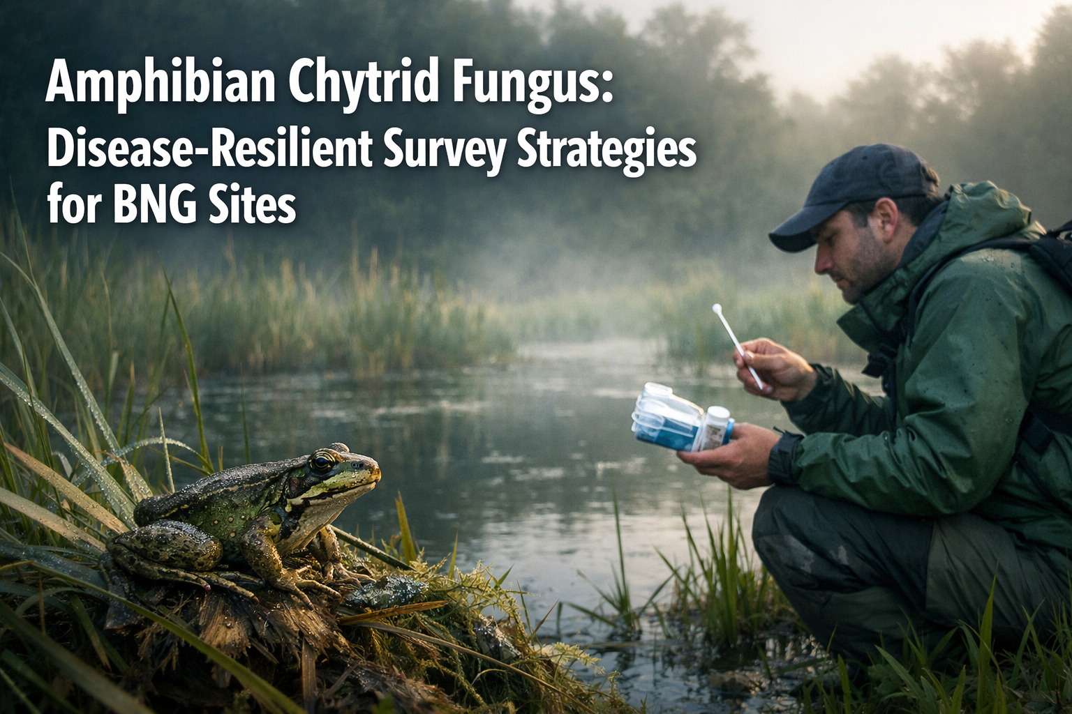 Professional () hero image with 'Amphibian Chytrid Fungus: Disease-Resilient Survey Strategies for BNG Sites' in extra large