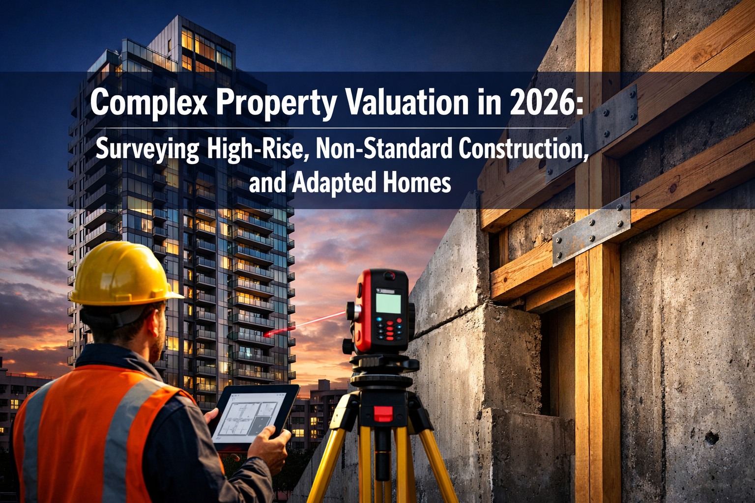 Professional () hero image featuring 'Complex Property Valuation in 2026: Surveying High-Rise, Non-Standard Construction,