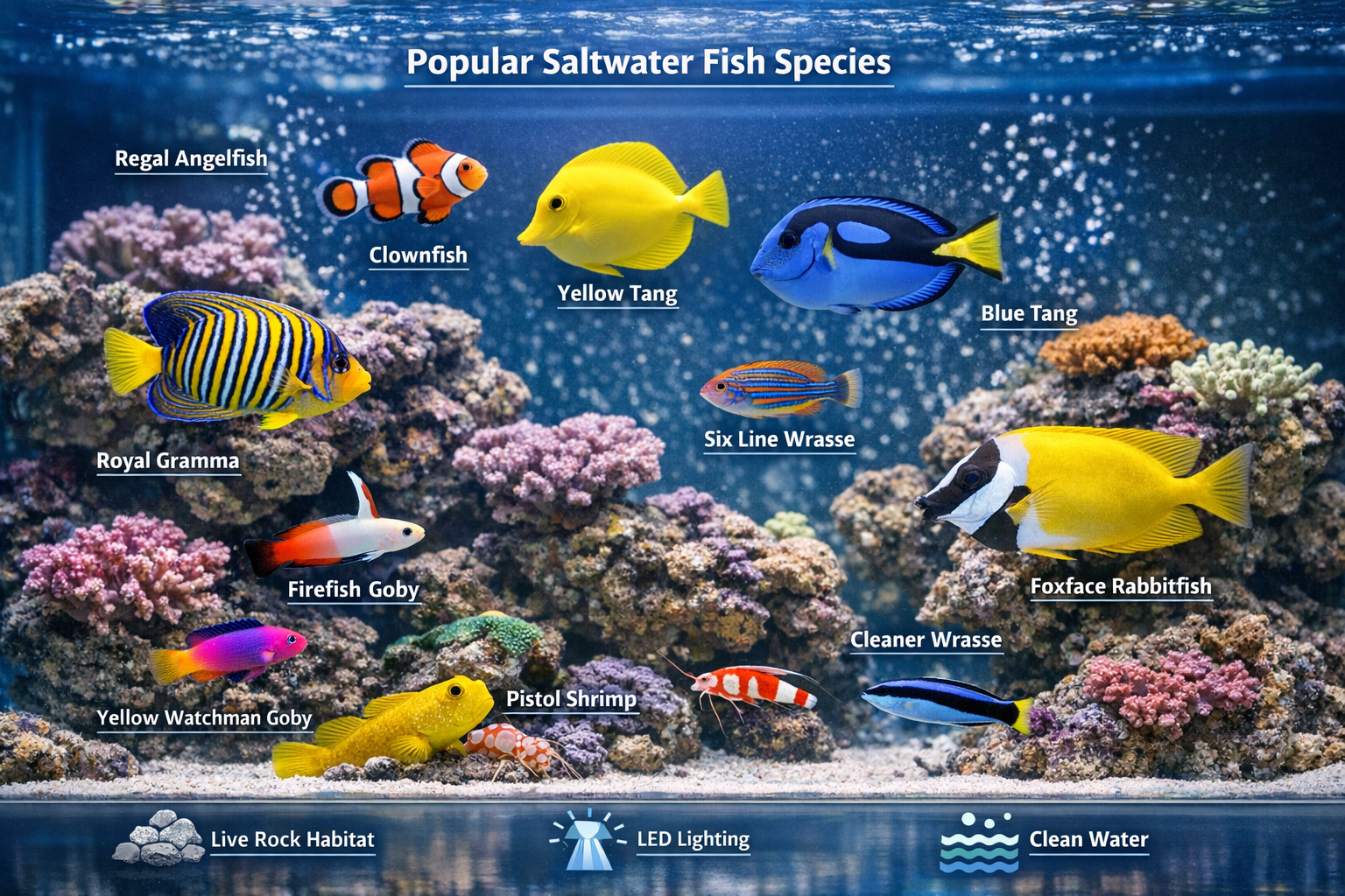 Saltwater fish for sale online - Blue Tang, Clownfish, and Angelfish ...