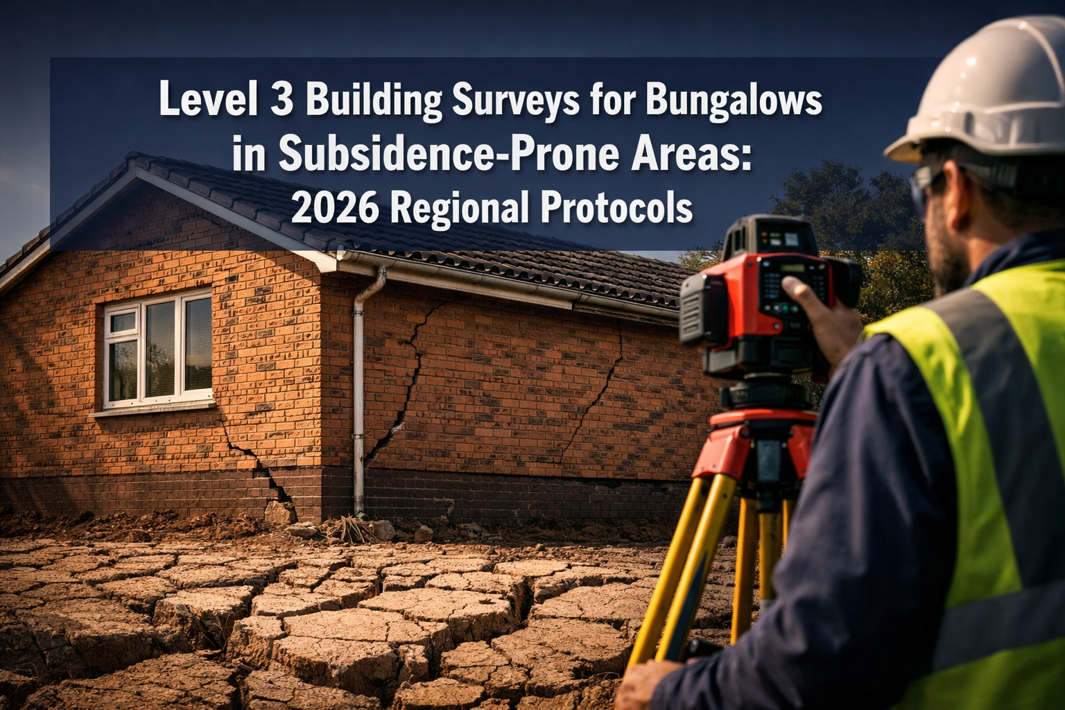 Professional () hero image with : 'Level 3 Building Surveys for Bungalows in Subsidence-Prone Areas: 2026 Regional
