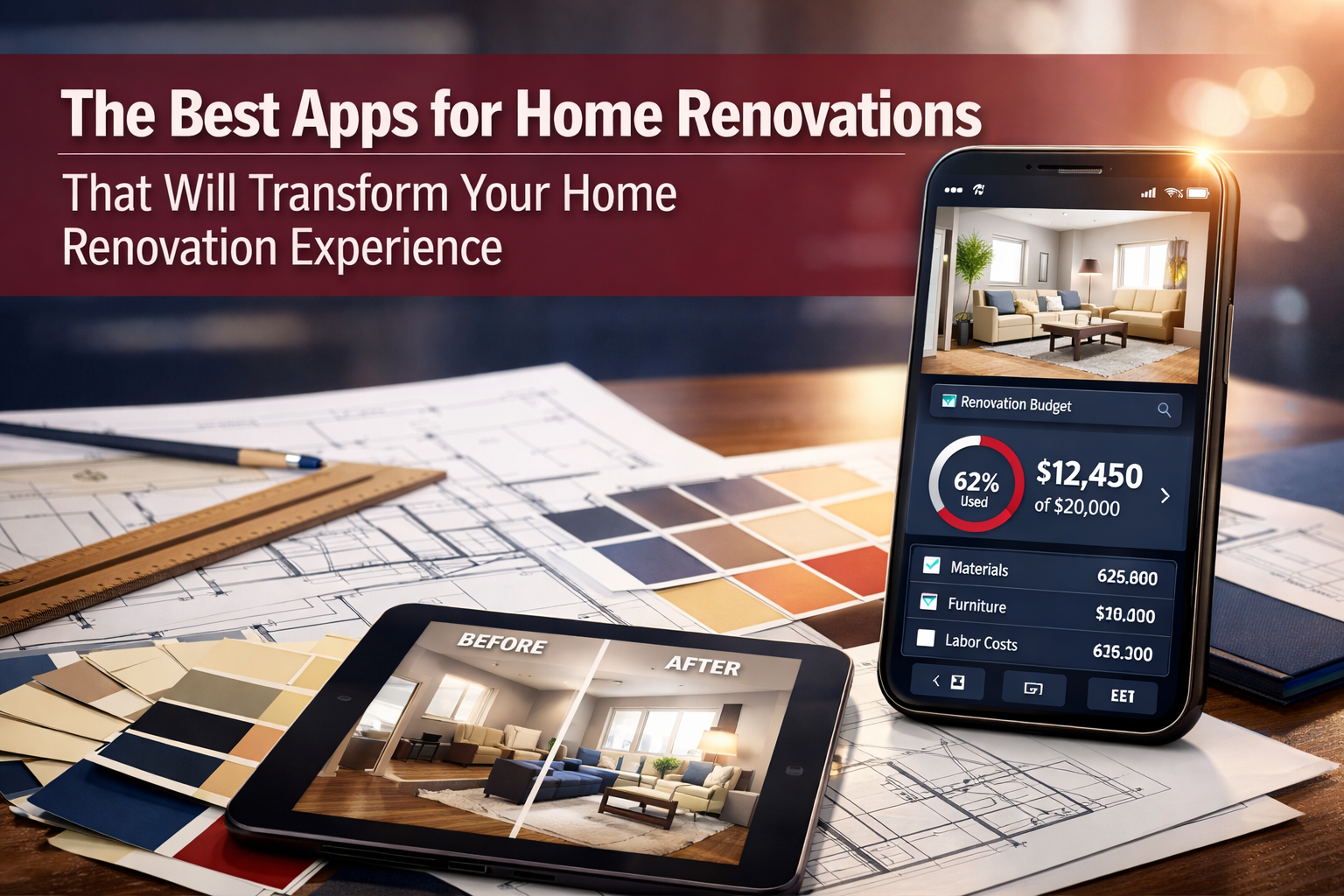 Professional () hero image featuring 'The Best Apps for Home Renovations That Will Transform Your Home Renovation