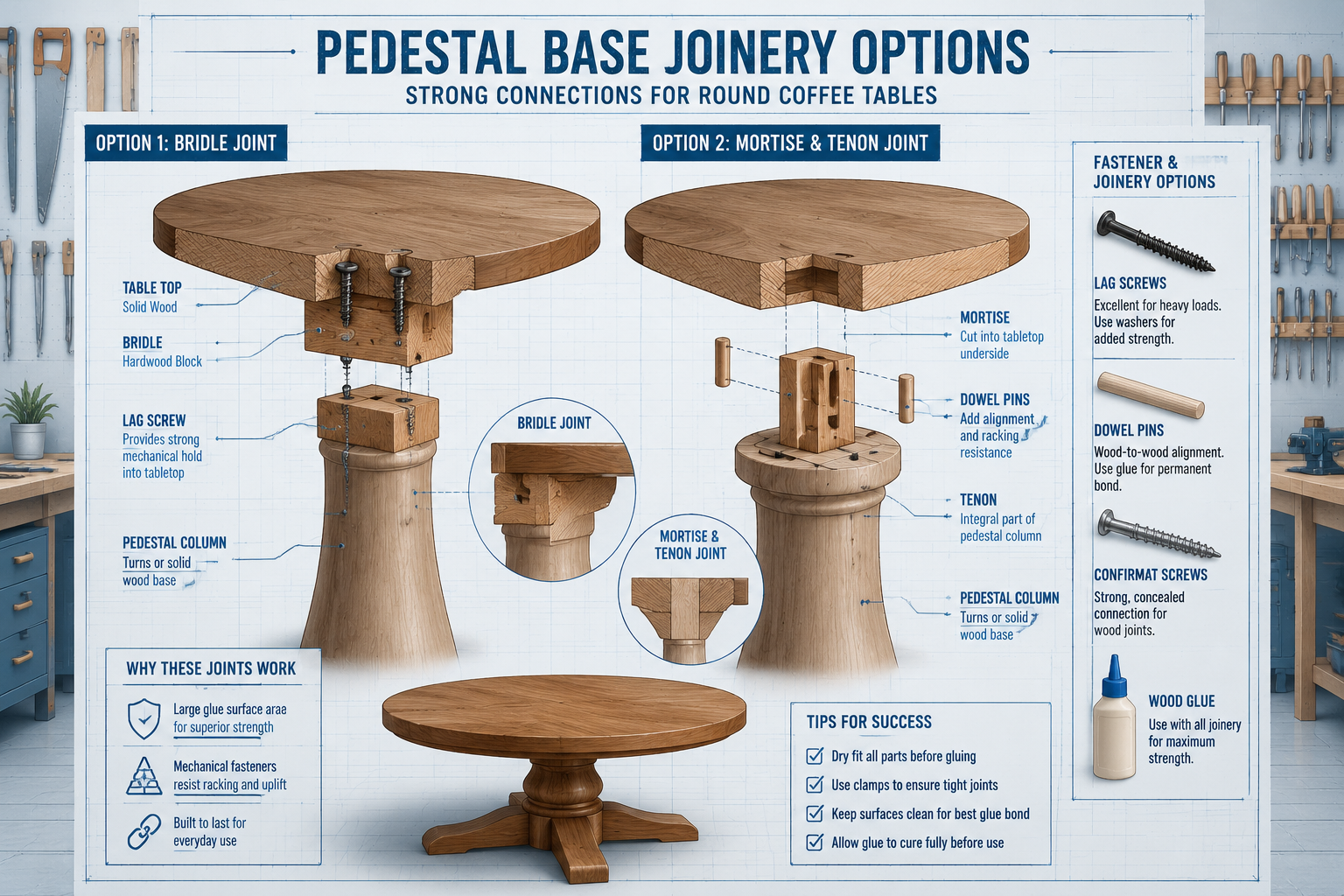Attaching the Pedestal to the Tabletop