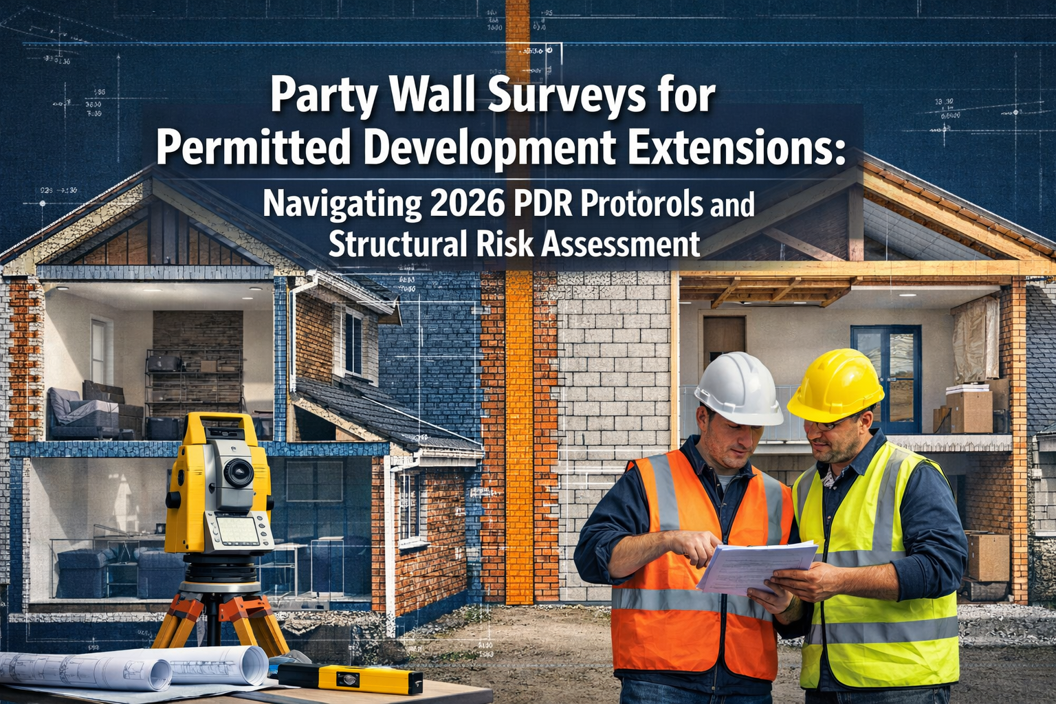 Professional () hero image with 'Party Wall Surveys for Permitted Development Extensions: Navigating 2026 PDR Protocols and