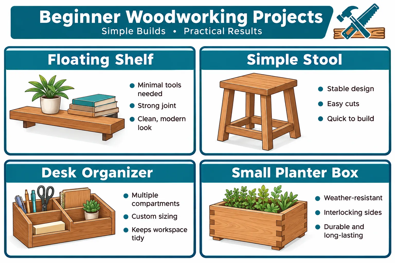 Getting Started: Essential Tools and Materials for Beginner Woodworking Ideas for Crafters: 10 Beginner-Friendly Projects You