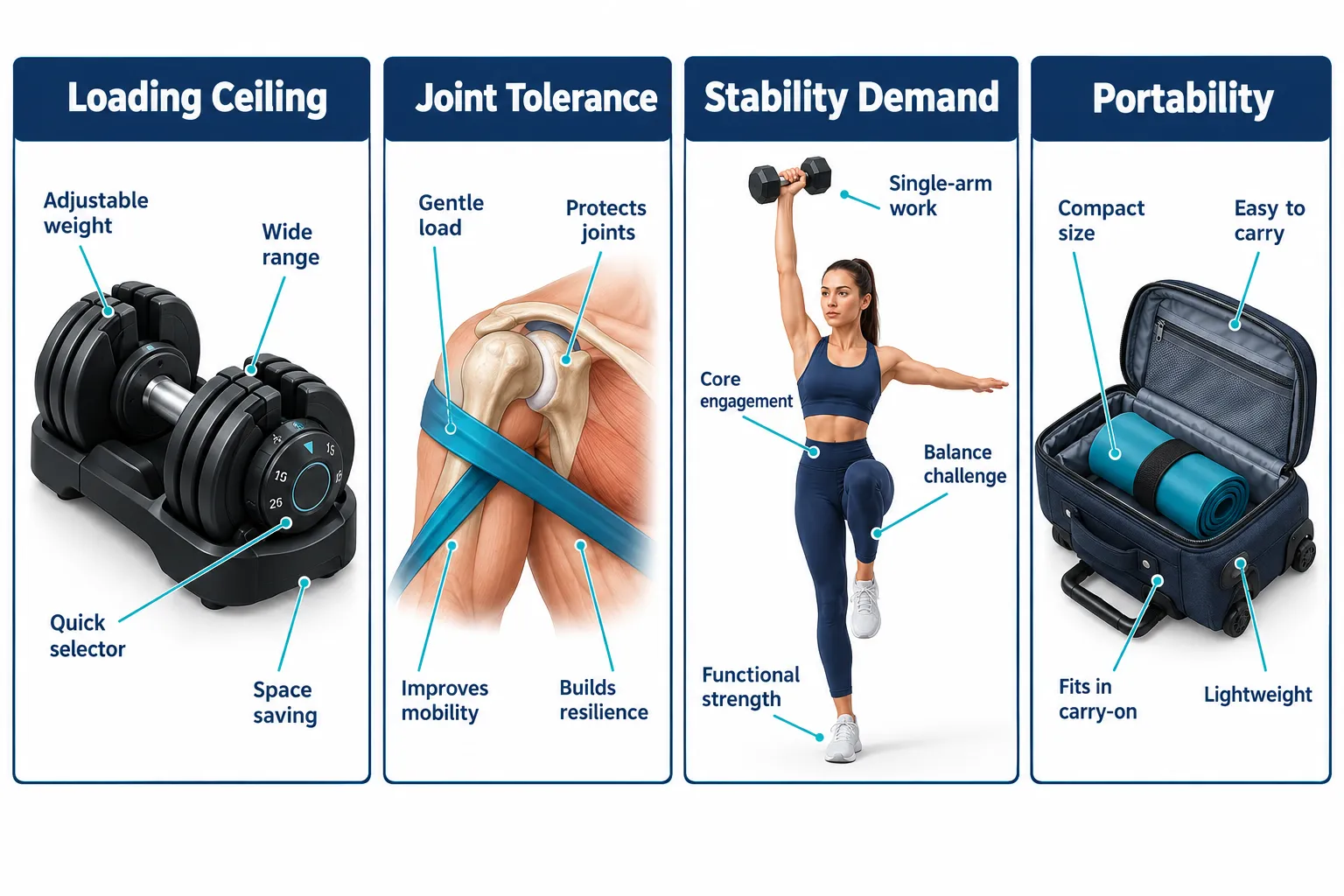What's the difference between adjustable dumbbells and resistance bands?