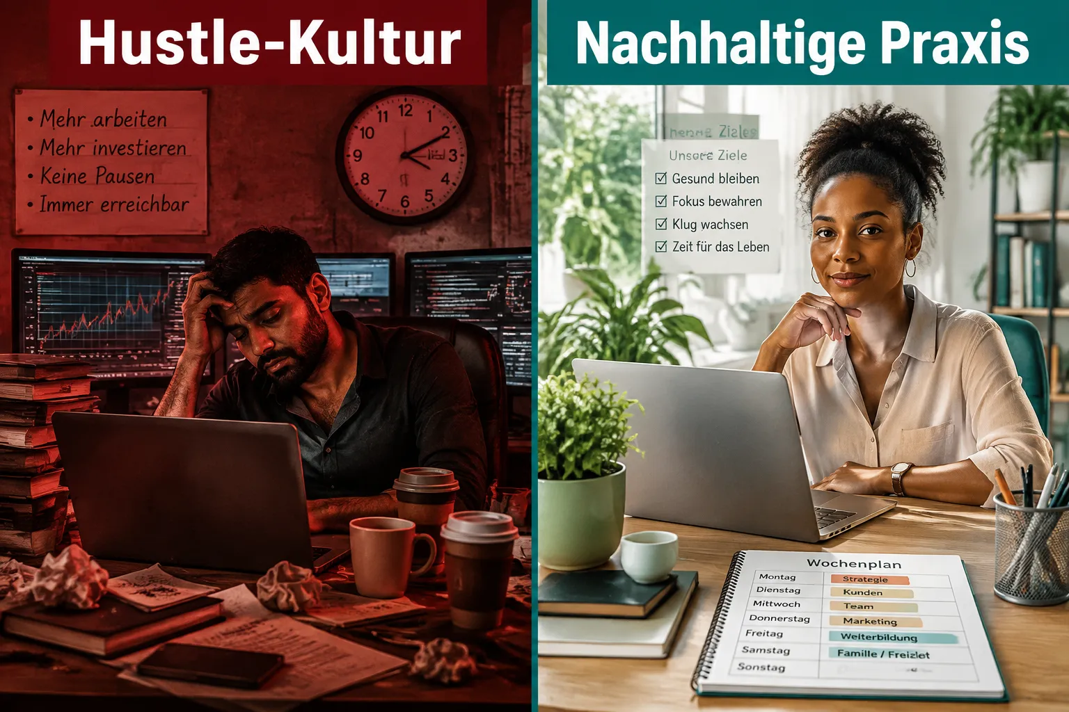 Was ist der Unterschied zwischen Hustle-Kultur und nachhaltiger Gründerpraxis?