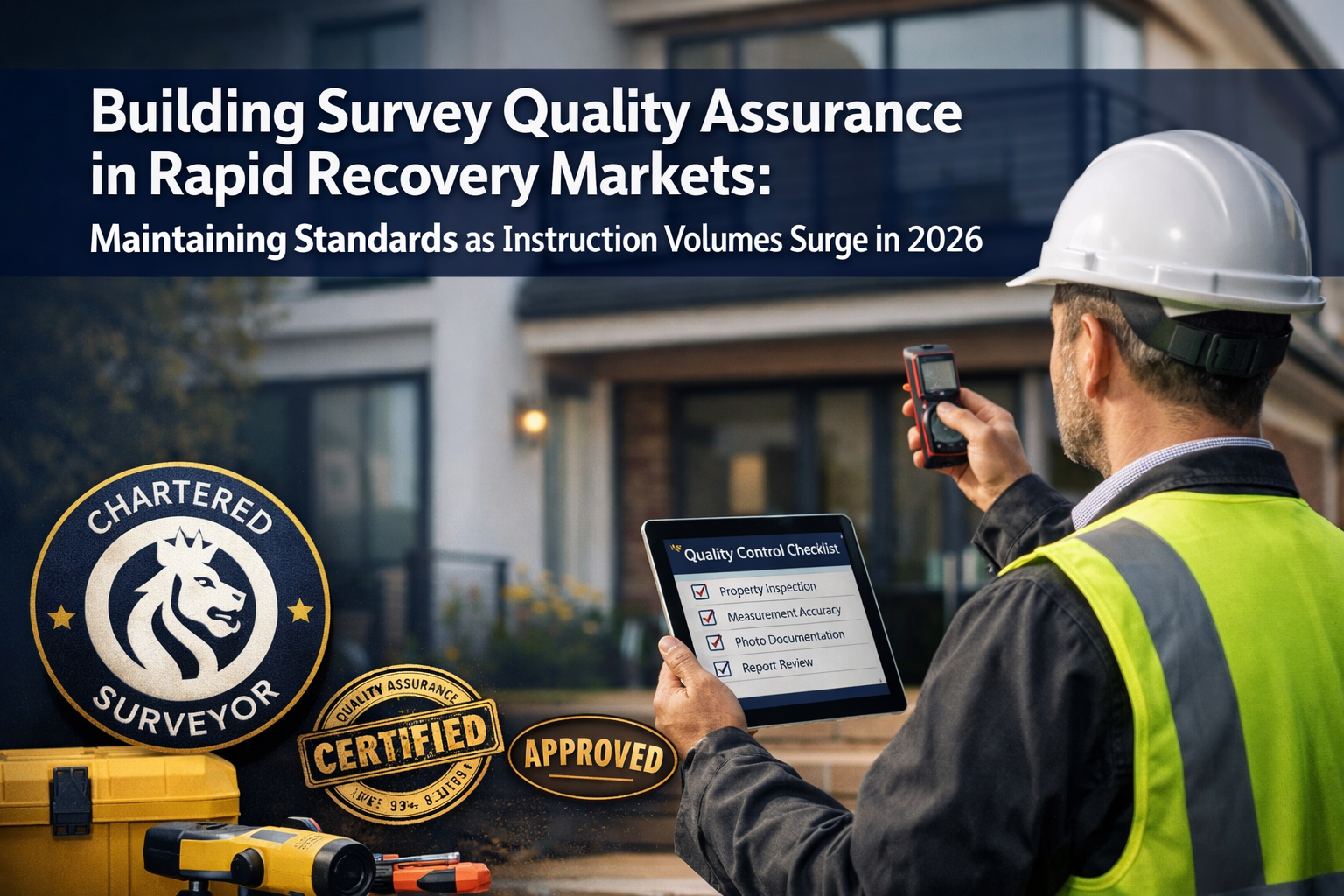Professional () hero image featuring 'Building Survey Quality Assurance in Rapid Recovery Markets: Maintaining Standards as