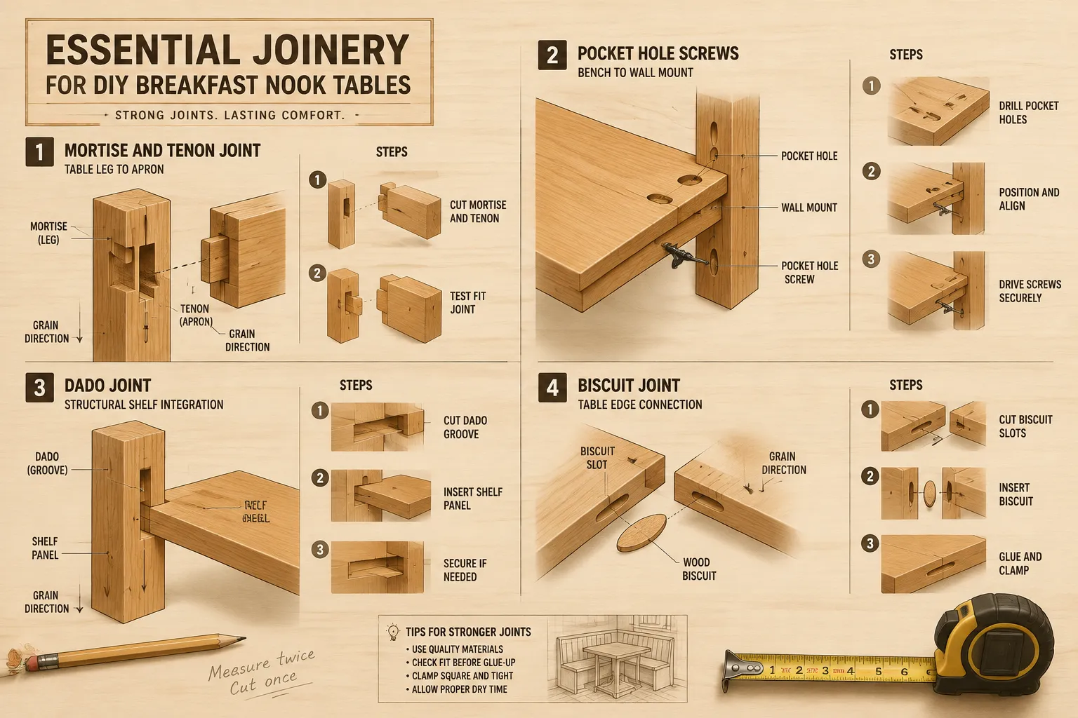 Core Joinery for Table and Bench Construction