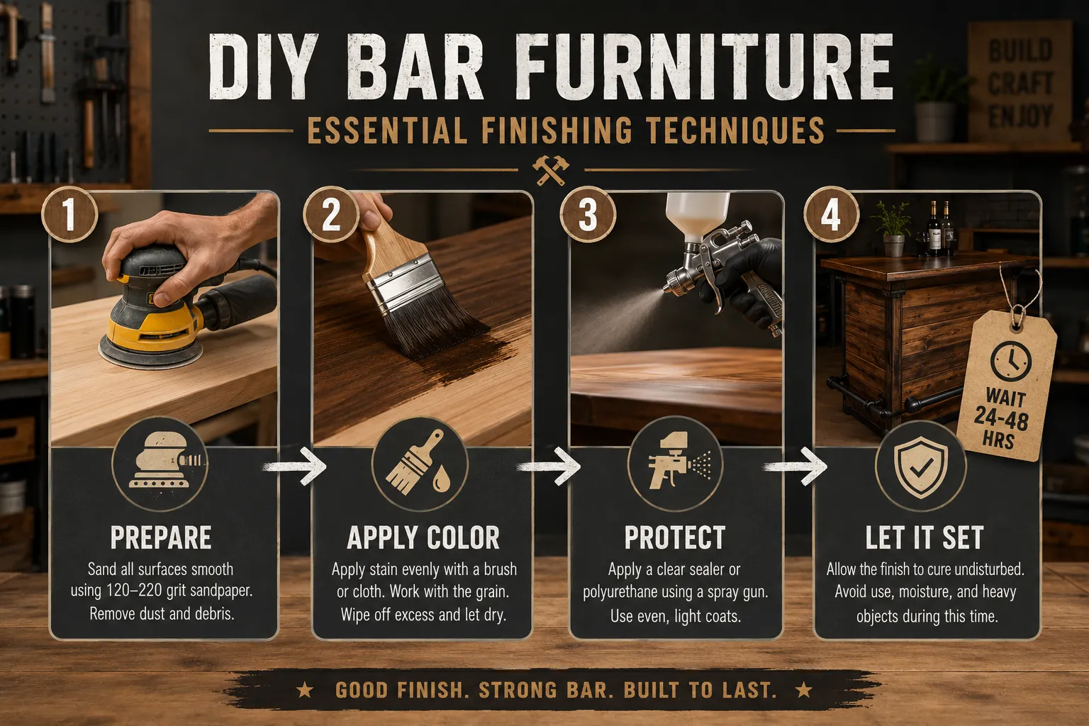 Finishing and Personalizing Your DIY Bar Furniture