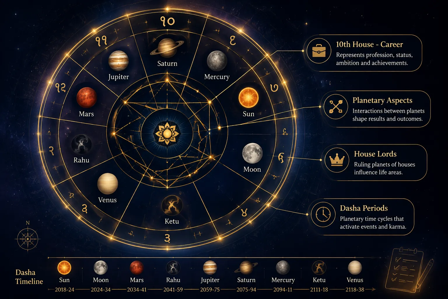 How to Read Your Kundali for Career Guidance: The 10th House