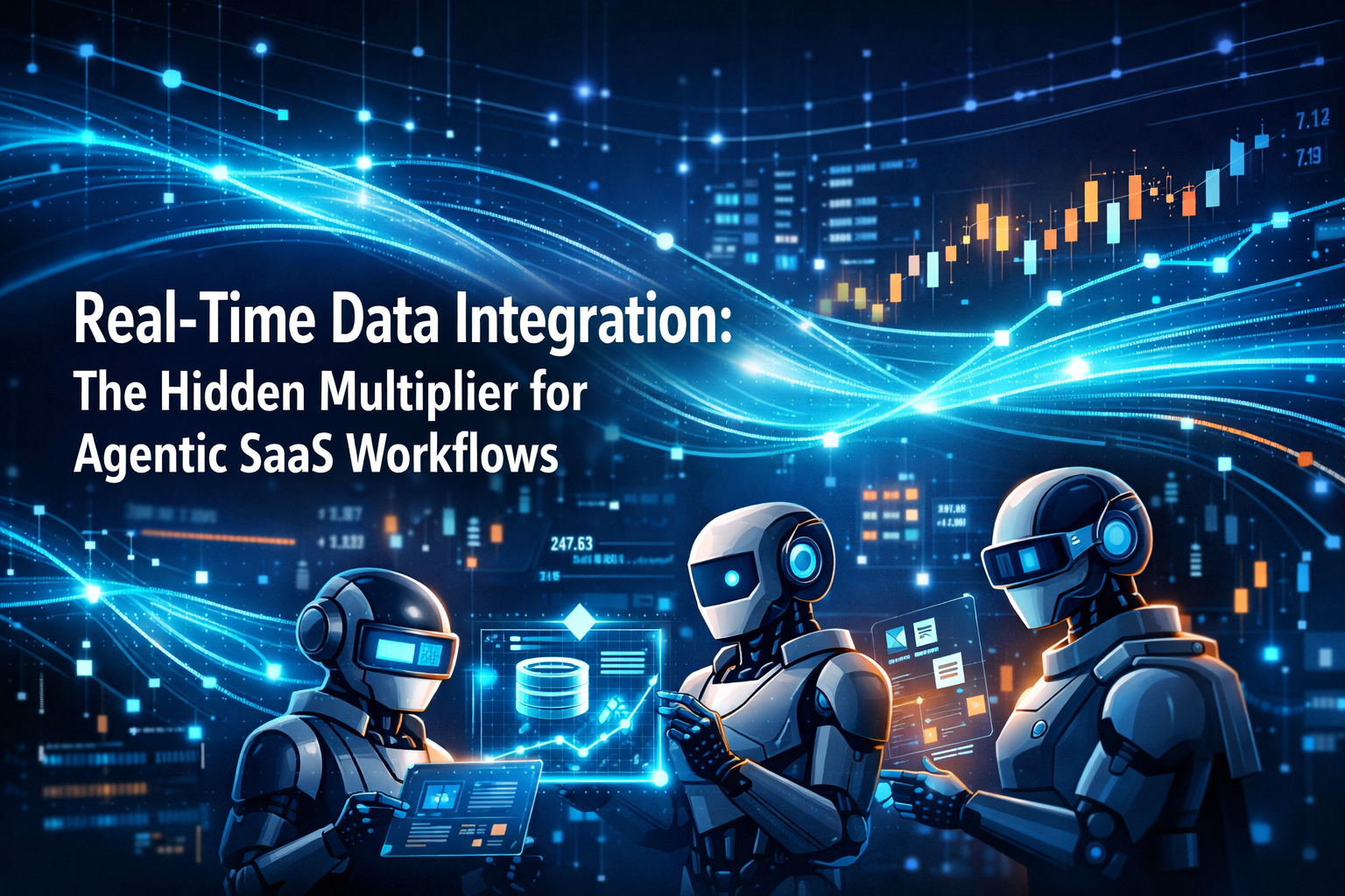 Professional () hero image with 'Real-Time Data Integration: The Hidden Multiplier for Agentic SaaS Workflows' in extra