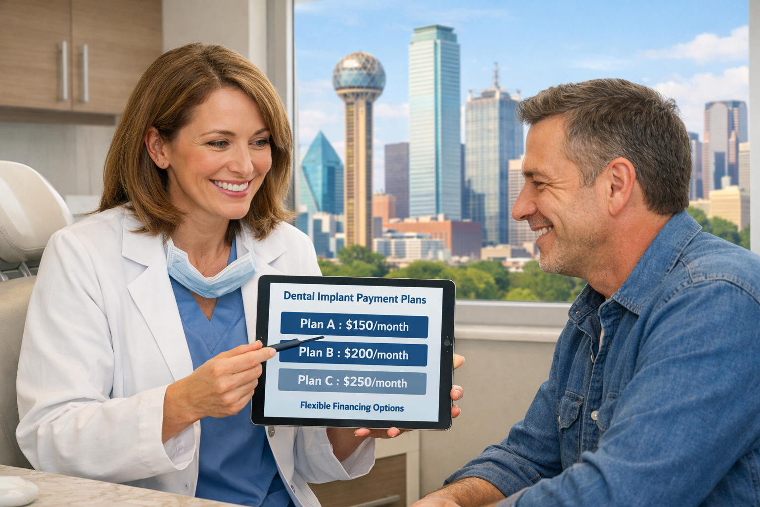 A warm and reassuring visual of a patient consulting with a friendly, while the patient looks engaged and relieved. The