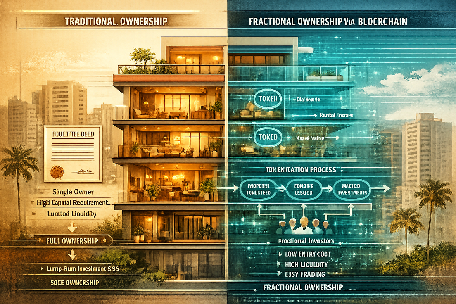 Understanding Fractional Ownership Rise visualization: Architectural cross-section rendering showing Brazilian urban real