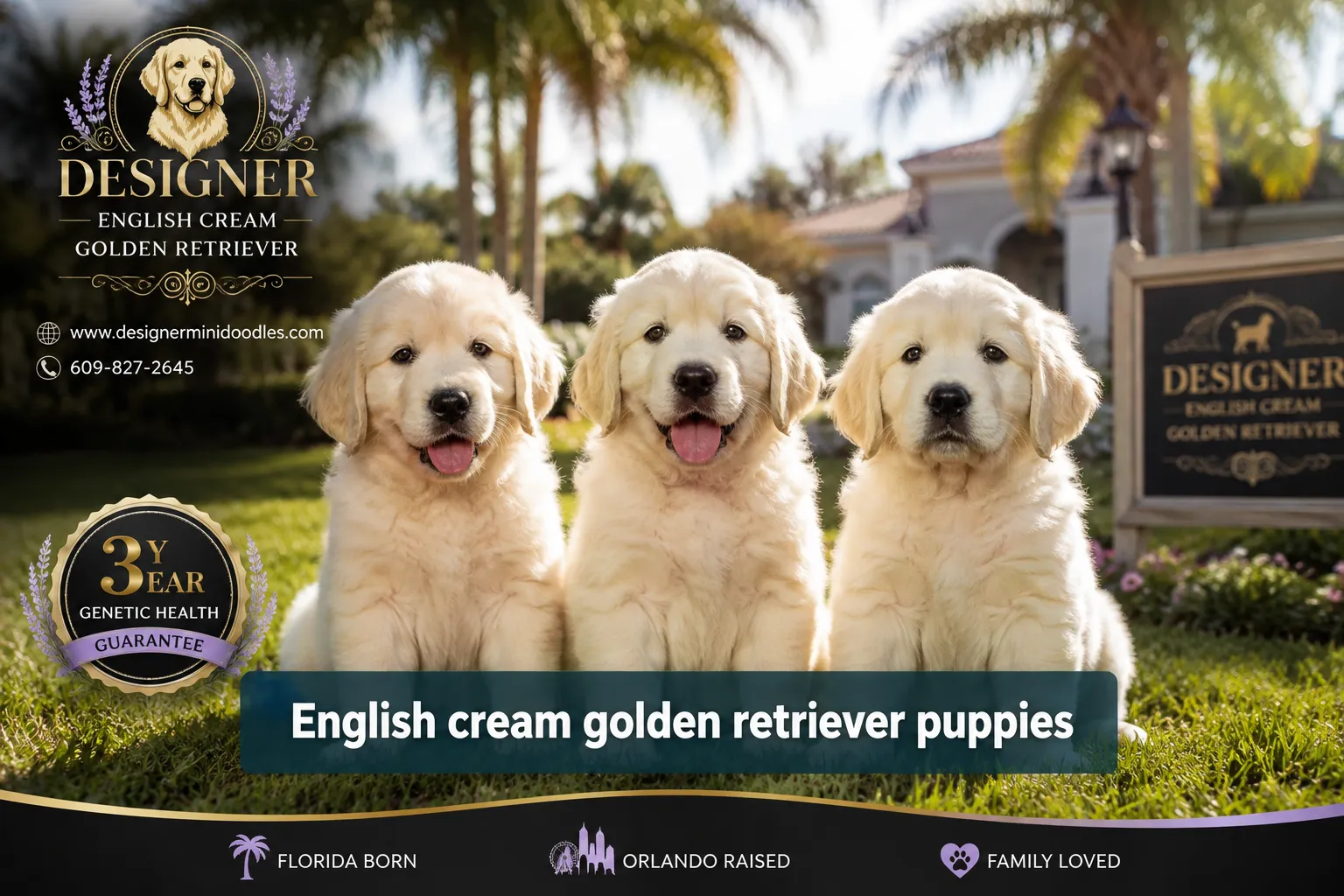 English cream golden retriever puppies Orlando