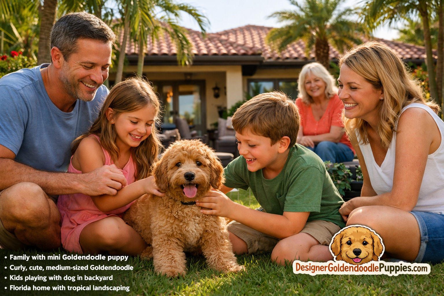 use keyphrases / topics as alt text do not use big paragraphs. Put logo of designergoldendoodlepuppies.com in images as possible where possi