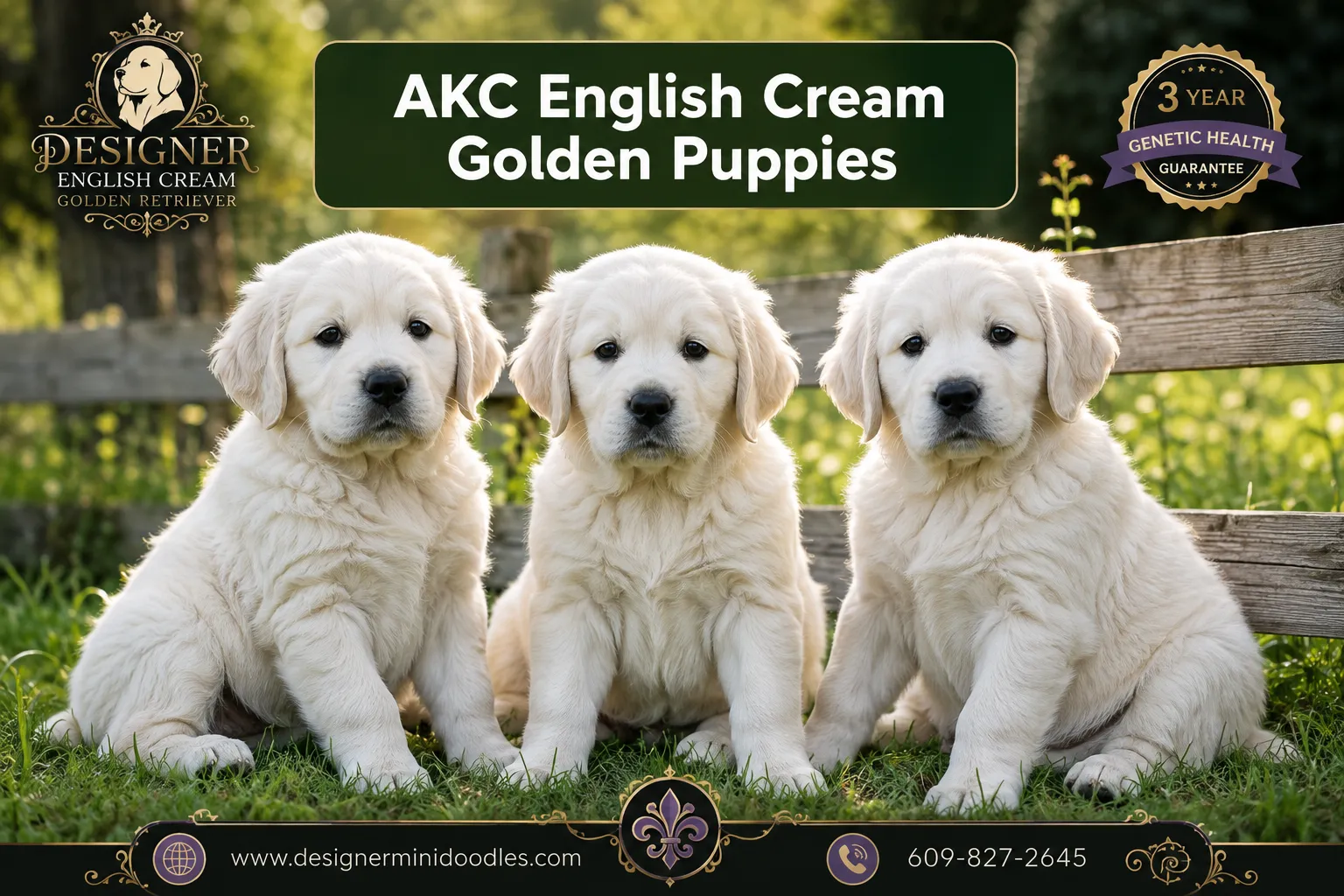 AKC english cream golden retriever puppies