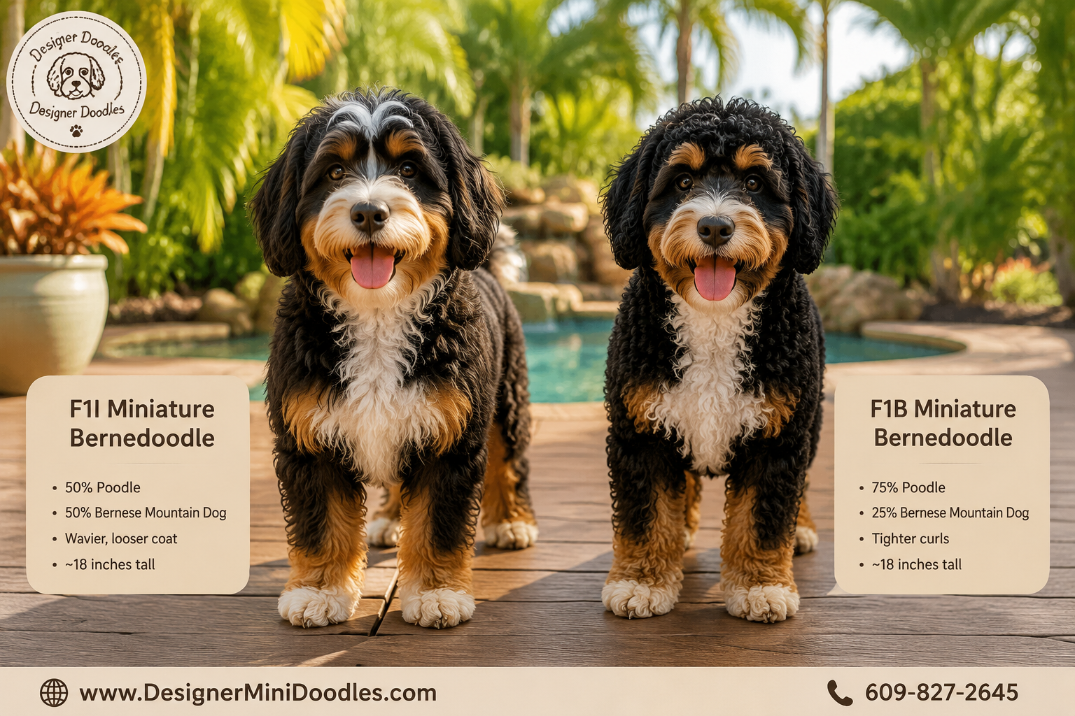 Difference Between F1 and F1B Bernedoodle Generations