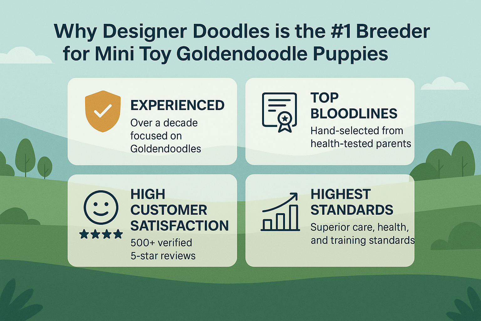 Professional landscape infographic (1536x1024) for article "Mini Toy Goldendoodle: Your Complete 2025 Guide to America's Most Adorable Desig