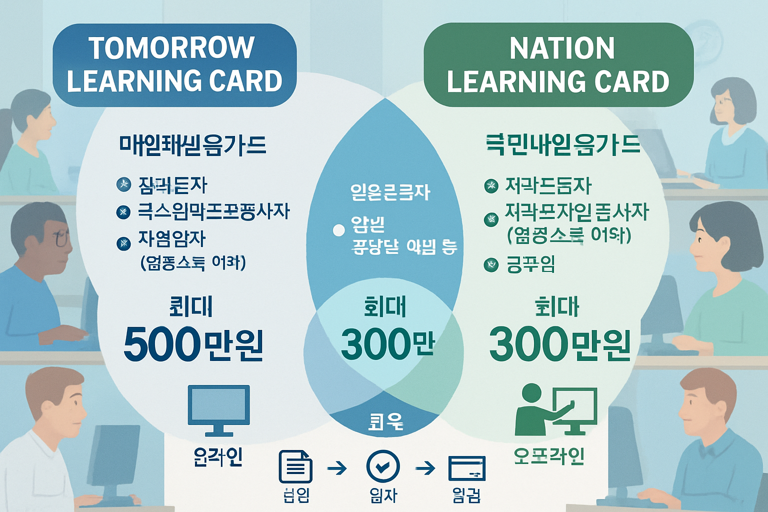 Educational landscape diagram (1536x1024) comparing two training card programs s