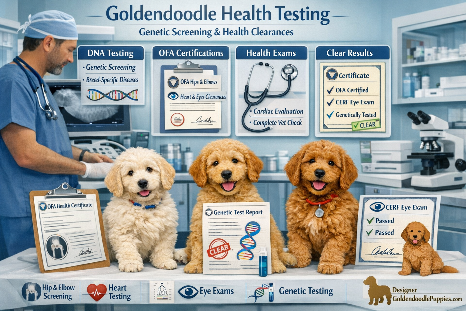 use keyphrases / topics as alt text do not use big paragraphs. Put logo of designergoldendoodlepuppies.com in images as possible where possi