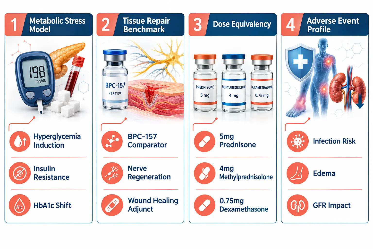 Prednisone, Methylprednisolone, and Dexamethasone: Steroid Controls for Metabolic and Tissue-Repair Peptide Models, Dose Equi