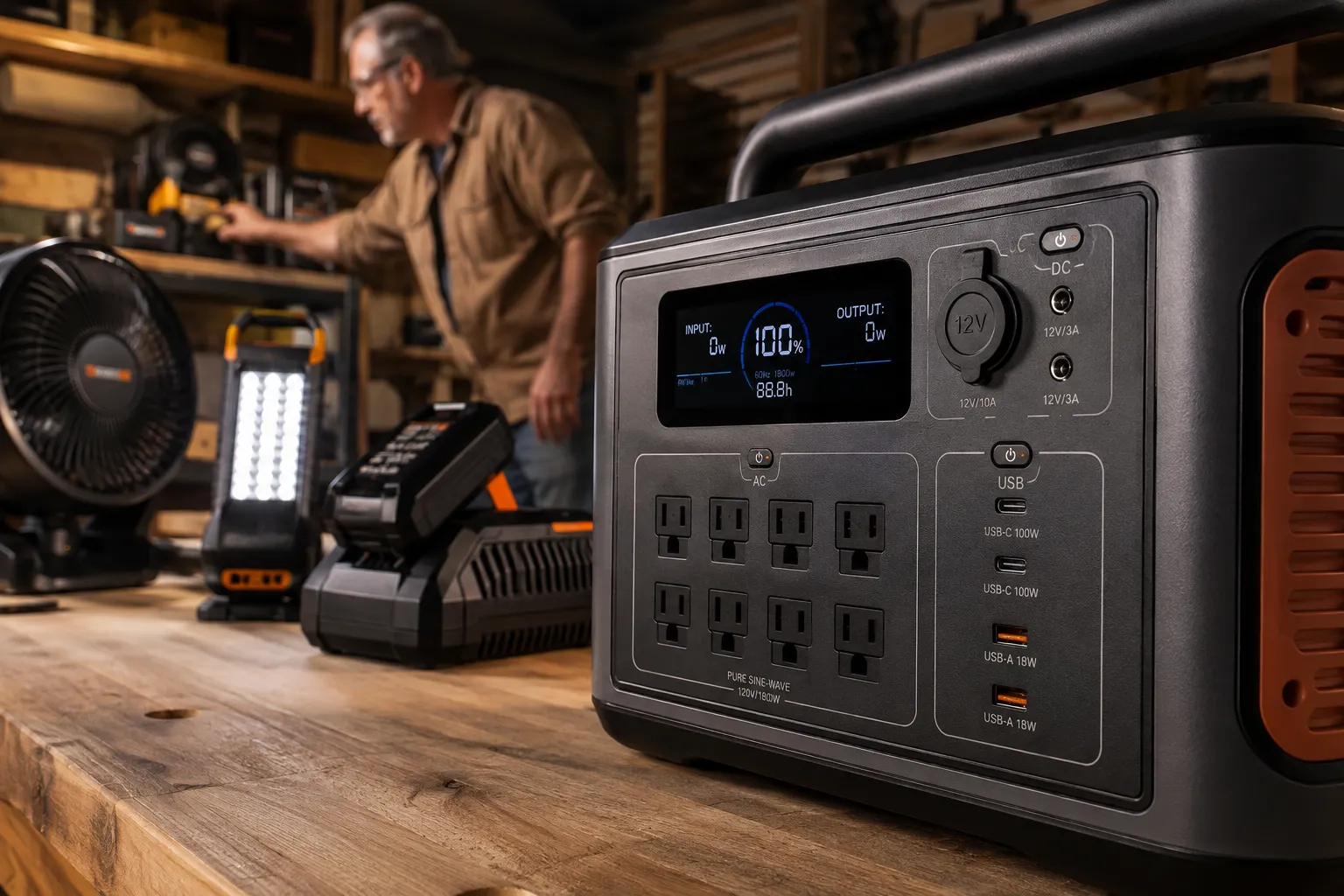 Off-Grid Workshop Setup with Portable Power Stations
