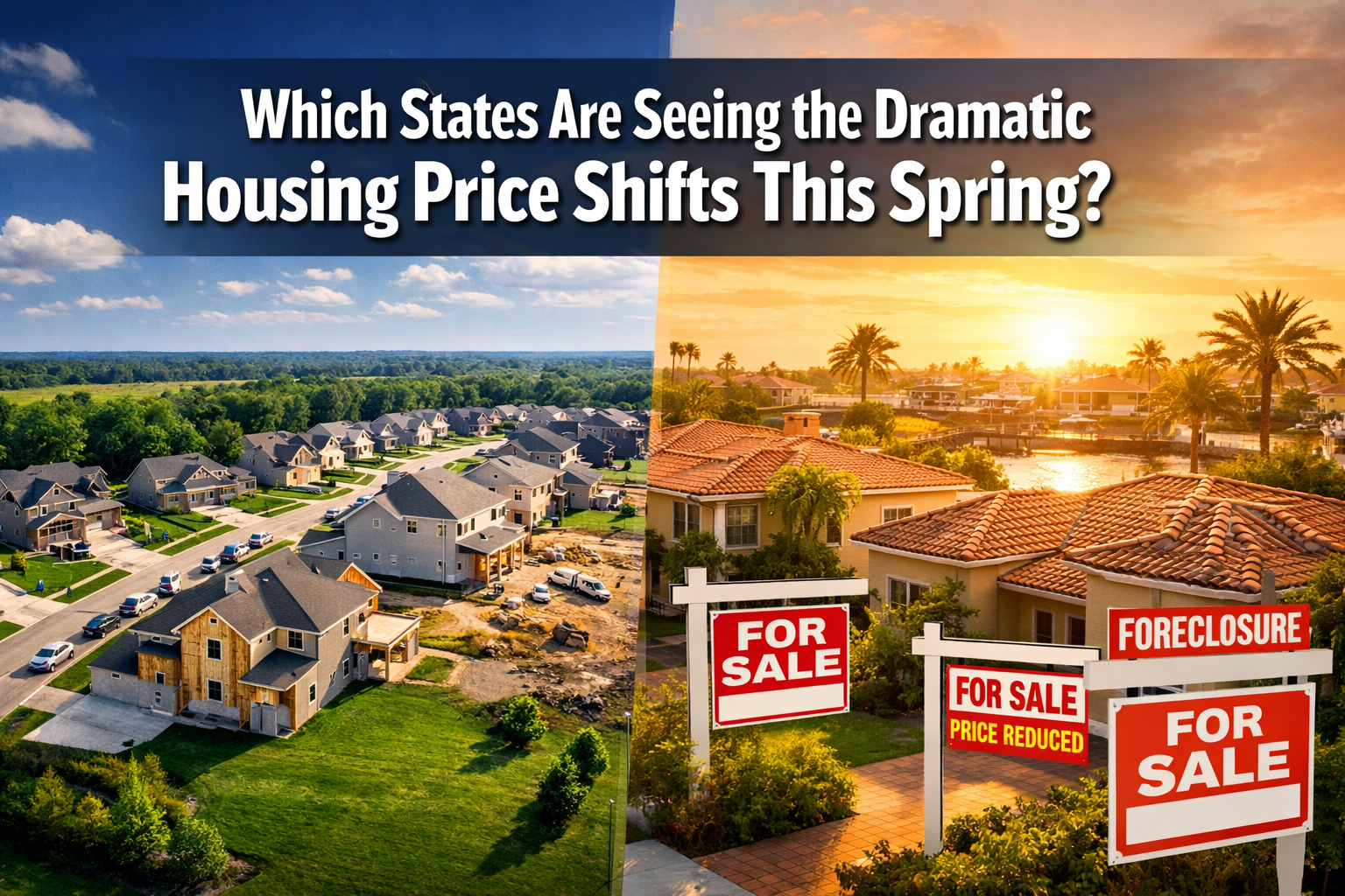 Professional () hero image with : 'Which States Are Seeing the Most Dramatic Housing Price Shifts This Spring?' in extra