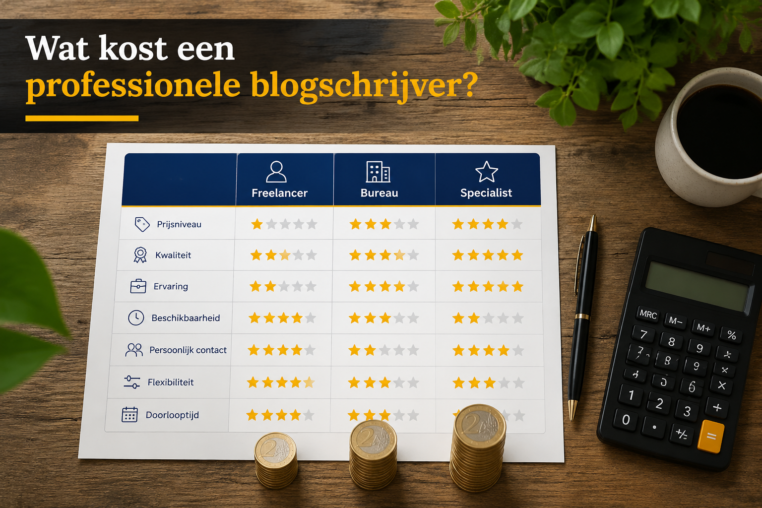 Wat kost een professionele blogschrijver?