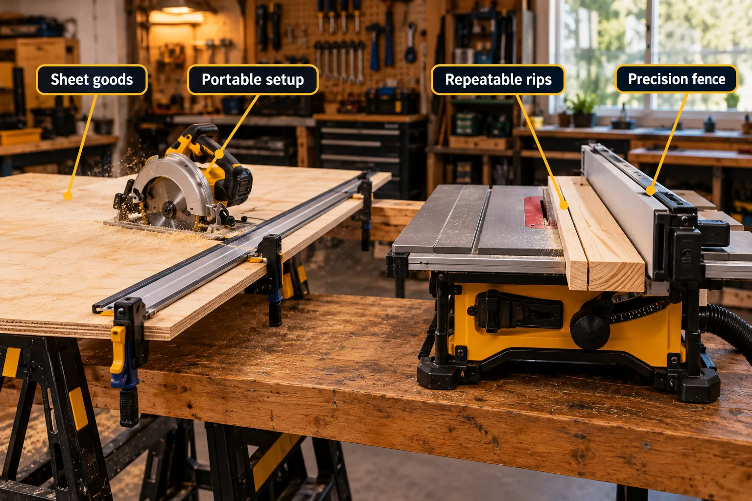 Table Saw vs. Circular Saw for Small Spaces and Home Workshops