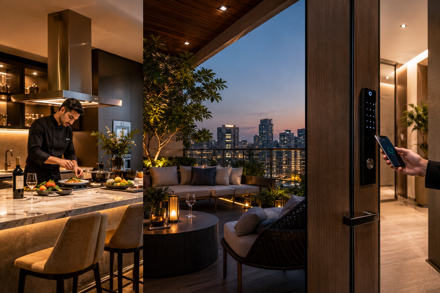 () image illustrating the comprehensive lifestyle amenities available in Golf Course Road Airbnbs. The image showcases a