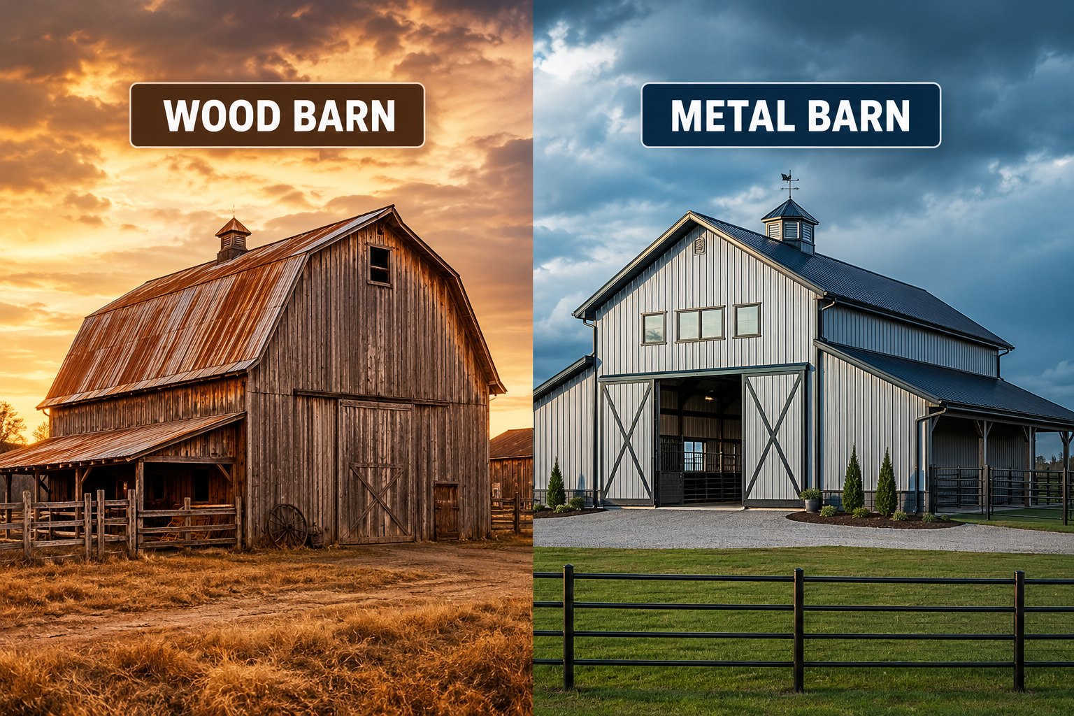 Metal Barn vs. Wood Barn: Which Is Better?