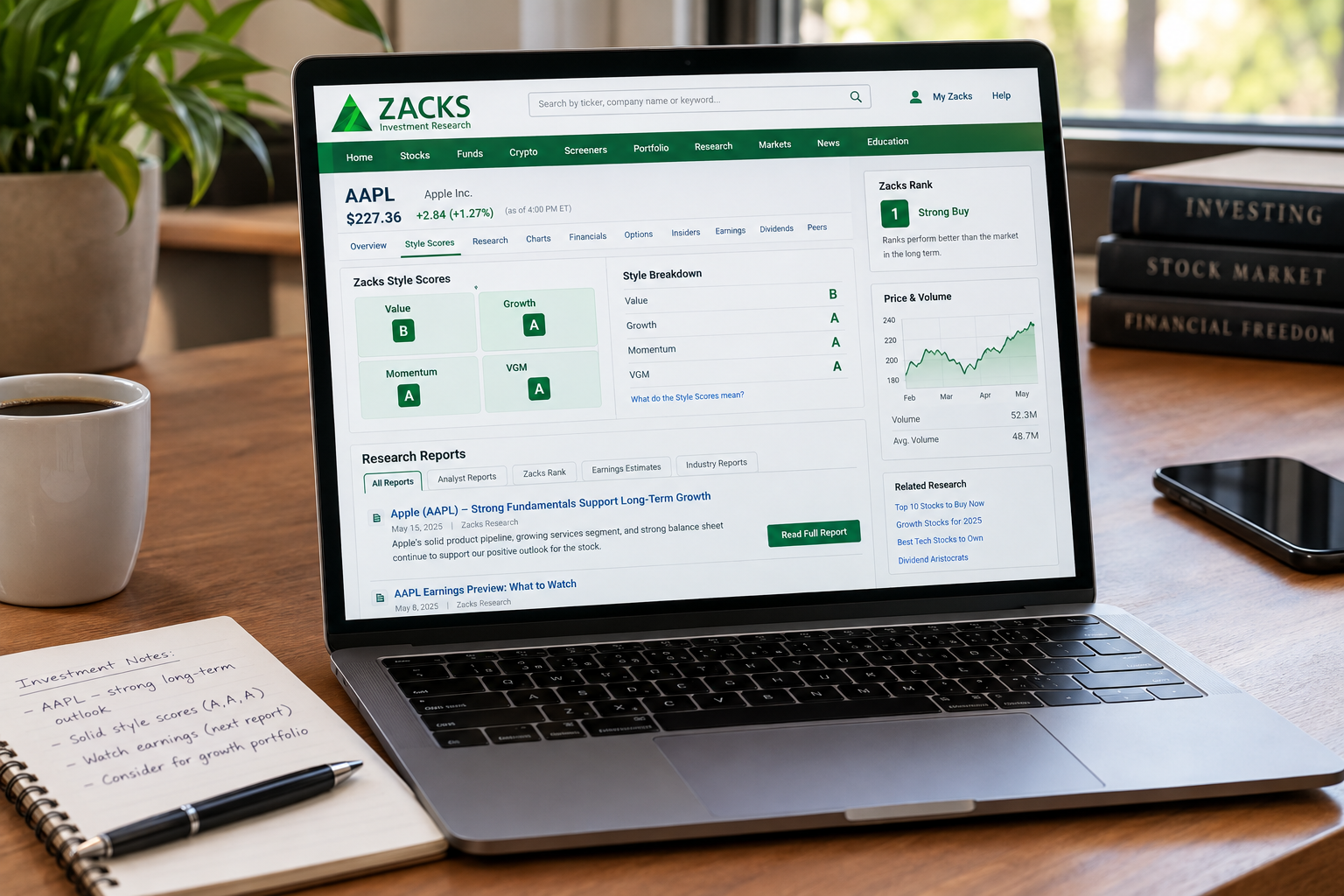 Zacks Alpha Score breakdown
