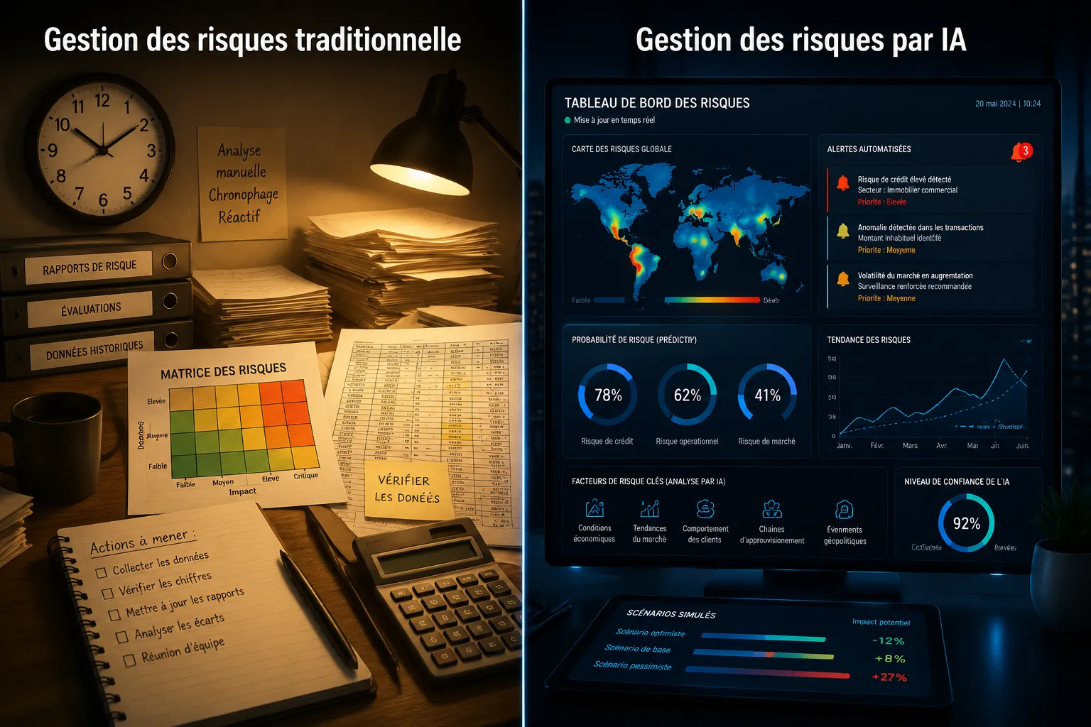 Quelle est la différence entre l'IA et la gestion des risques traditionnelle en finance