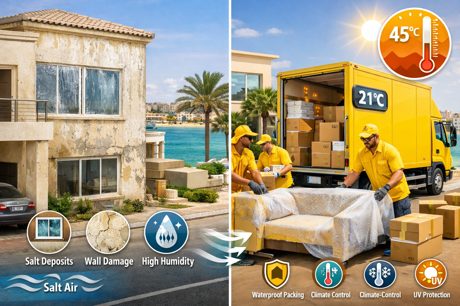 user this color for image #fbd01c. put this color on worker's Tshirt and on truck. Detailed landscape format (1536x1024) image showing Ras A