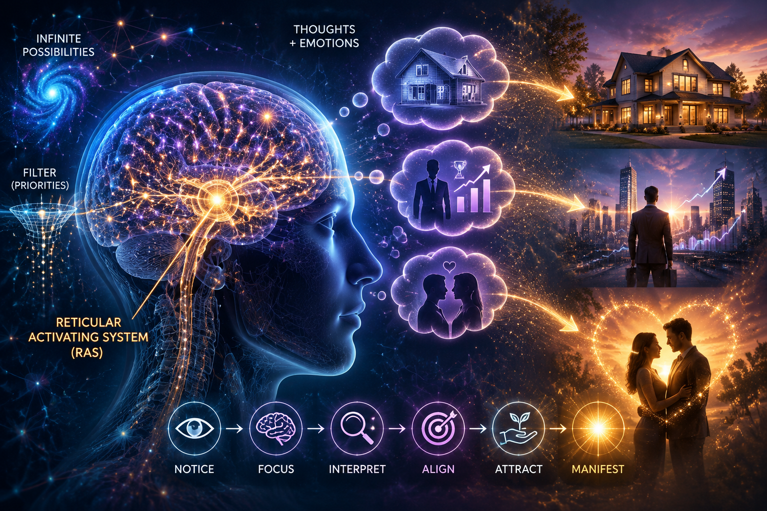() conceptual illustration showing a transparent human head profile filled with interconnected neural networks and glowing