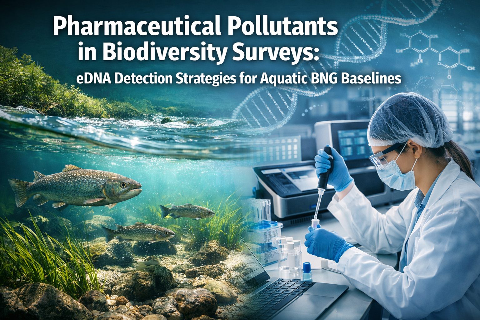 Professional () hero image featuring 'Pharmaceutical Pollutants in Biodiversity Surveys: eDNA Detection Strategies for