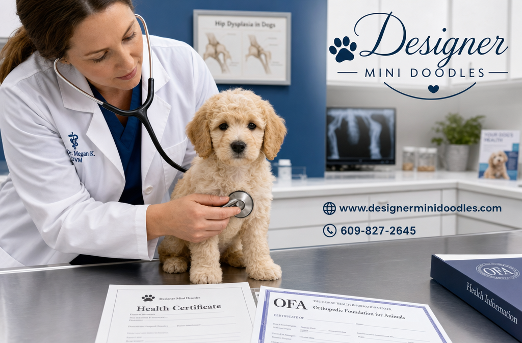 What health certifications should I look for when buying a micro goldendoodle?